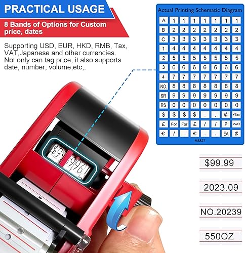 Miniatura 4 de LonXFan Price Gun, 2 Pack Pricing Gun with 5000 Labels & 4 Ink Rollers Kit - 8 Digits Price Tagging Gun Price Label Maker Machine for Office, Home,