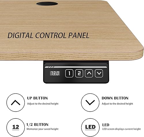 Miniatura 6 de Meilocar- Escritorio eléctrico de pie ajustable en altura, escritorio para computadora con controlador de memoria, estación de trabajo de oficina en
