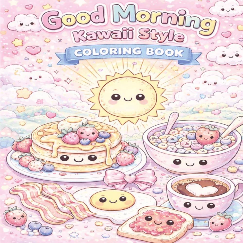 Good Morning Kawaii Style Coloring Book | Cute Breakfast & Brunch Foods to Color (Cute and Cozy Kid's Coloring Corner)