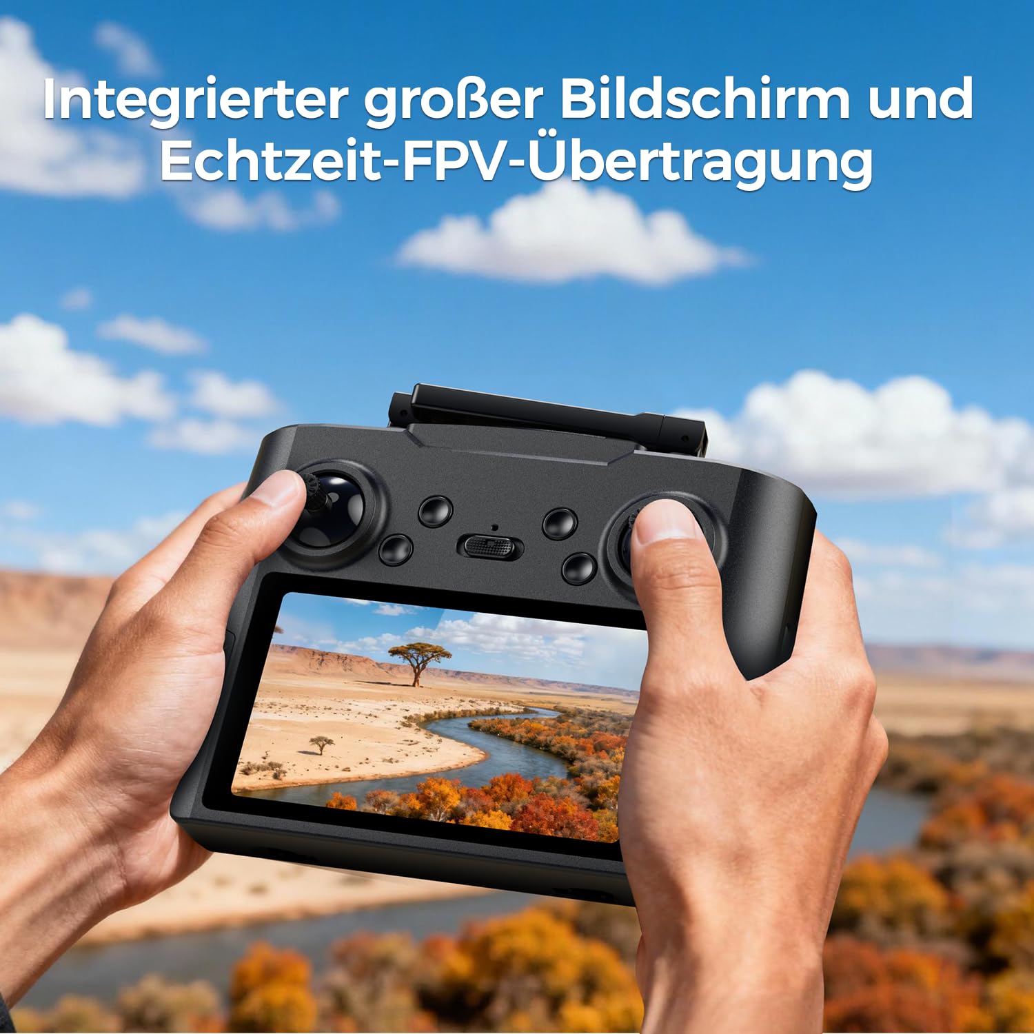 Drohne mit Kamera 4K Erwachsene,4,5''HD-Bildschirm FPV RC-Drone,Bürstenloser Motor,2 Batterien,Optical Flow Positioning, Kopflos-Modus,für Anfänger&Kinder,Spielzeug Geschenke für Jungen,C0