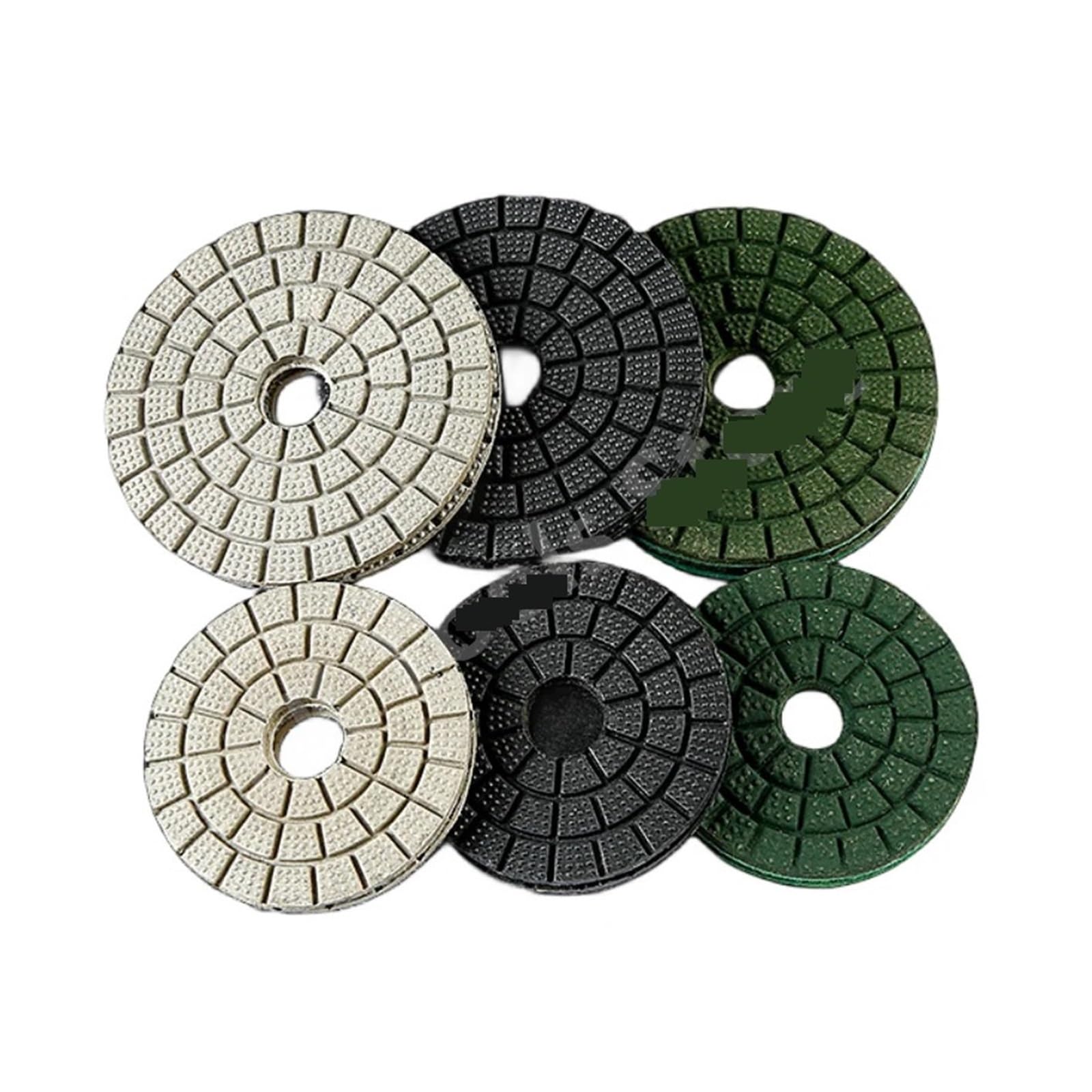 Almohadillas de Pulido de Diamante, 6 Unidades, 3/4/5/6 Pulgadas, Grano 10000, Efecto Espejo, para Piedra de Granito, Herramienta de Pulido (partículas Negras de 3 Pulgadas)