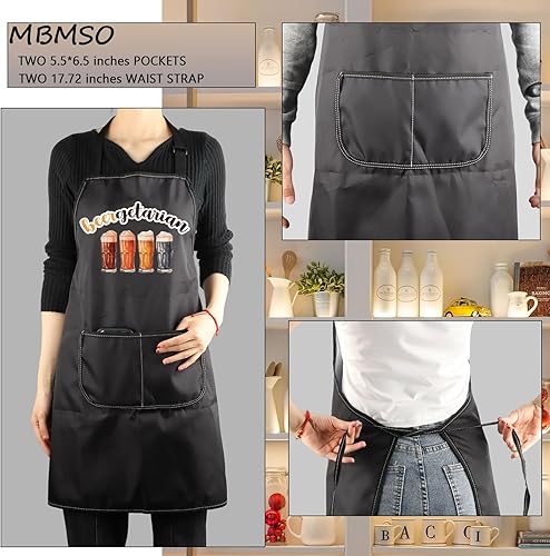 Miniatura 3 de MBMSO Beergetarian Delantal artesanal de cerveza regalos para amantes de la cerveza, delantal de cocina de cerveza con bolsillos, delantal para