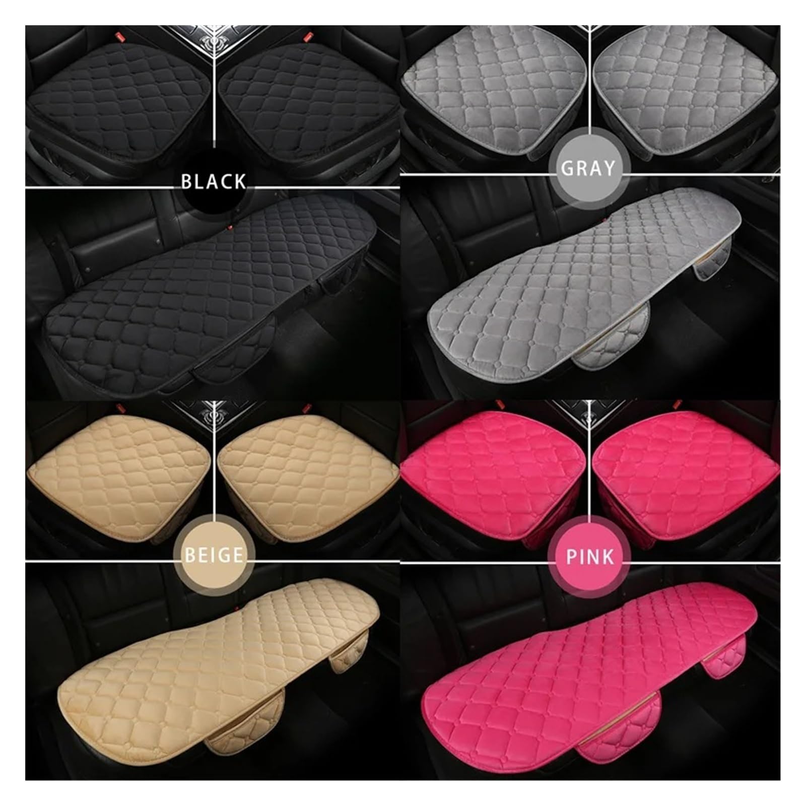 Housses De Sièges Housse Siège Voiture Peluche Coussin Doux Antidérapant, Protection Chaise Automobile Universelle pour Berline SUV Pick-up