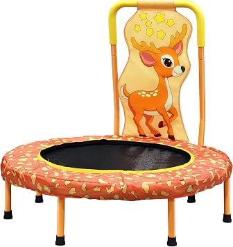36" Mini Trampoline for Kids Ages 1-6, Toddler Trampoline with Handle, Safety Pad & Rubber Legs, 36 inch Baby Trampoline Indoor Garden, Gift for Boy and Girl