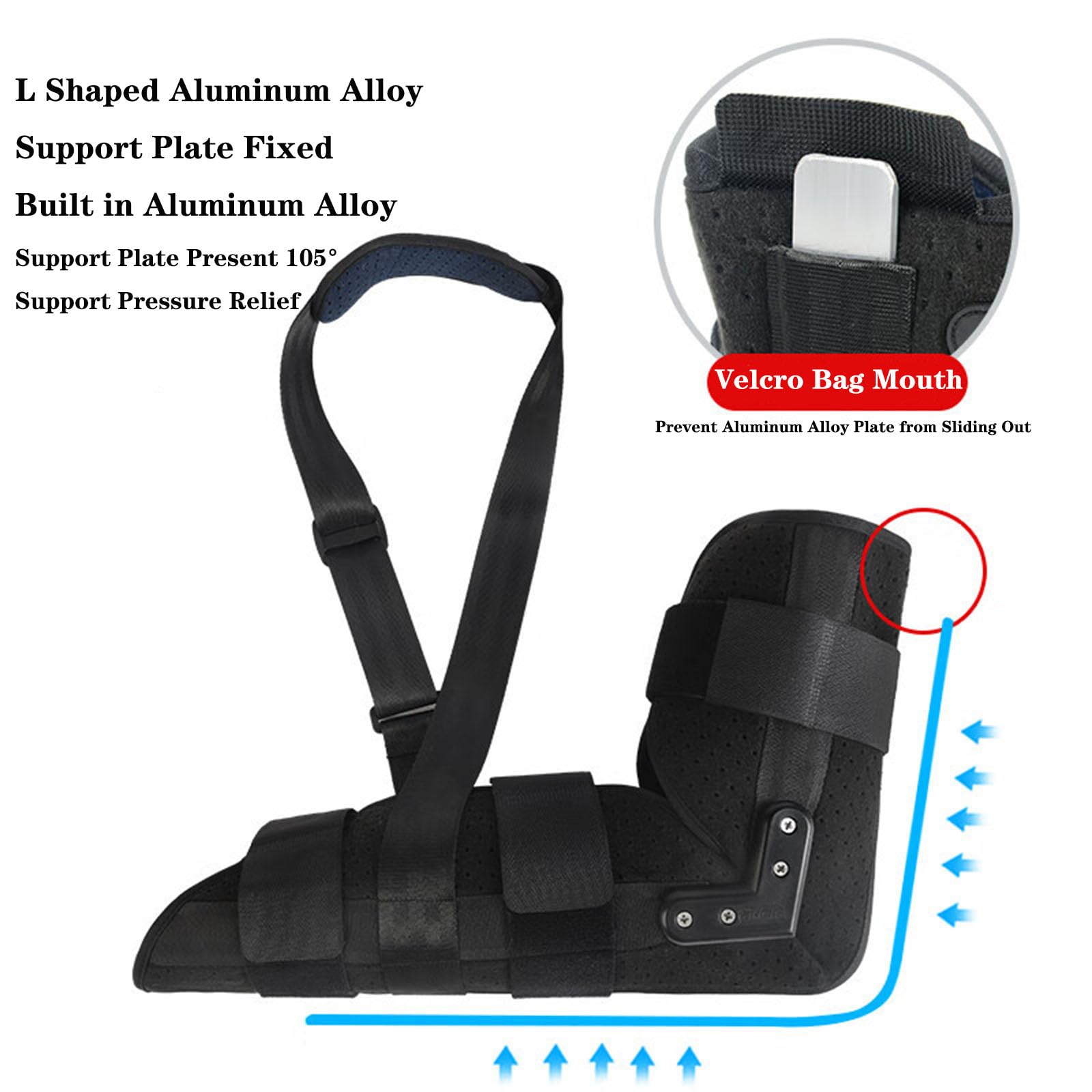 SFKLYU Eslinga del Brazo Inmovilizador de Hombro Soporte del Manguito Rotador Soporte del Inmovilizador del Codo Soporte para Lesiones del Manguito Rotador, Soporte para Brazo, Muñeca, Codo,L