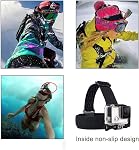 Support de sangle de tête compatible avec Gopro Hero 13 12 11 10 9 8 /AKASO EK7000 Brave 4 Brave 7LE V50X /DJI Action Osmo 5 pour/ODDV/APEXCAM/WOLFANG/Jadfezy 4K Appareil photo