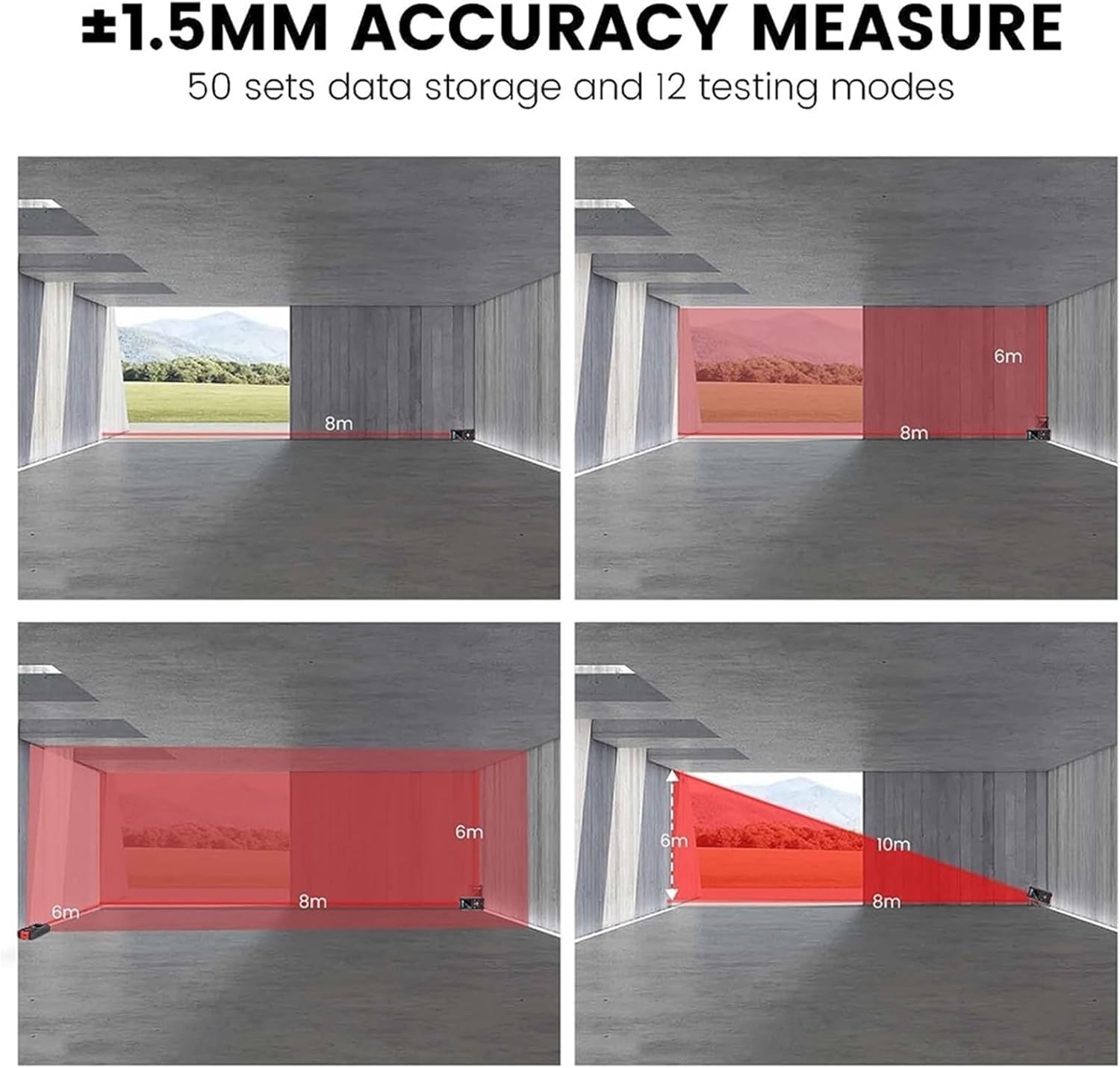 Wall Dtector Scanner, Metal Detector Wall Scanner Digital Laser Rangefinder Wood Live Wires Copper Metal Tester for Home Improvement, Carpentry and Electrical Wor