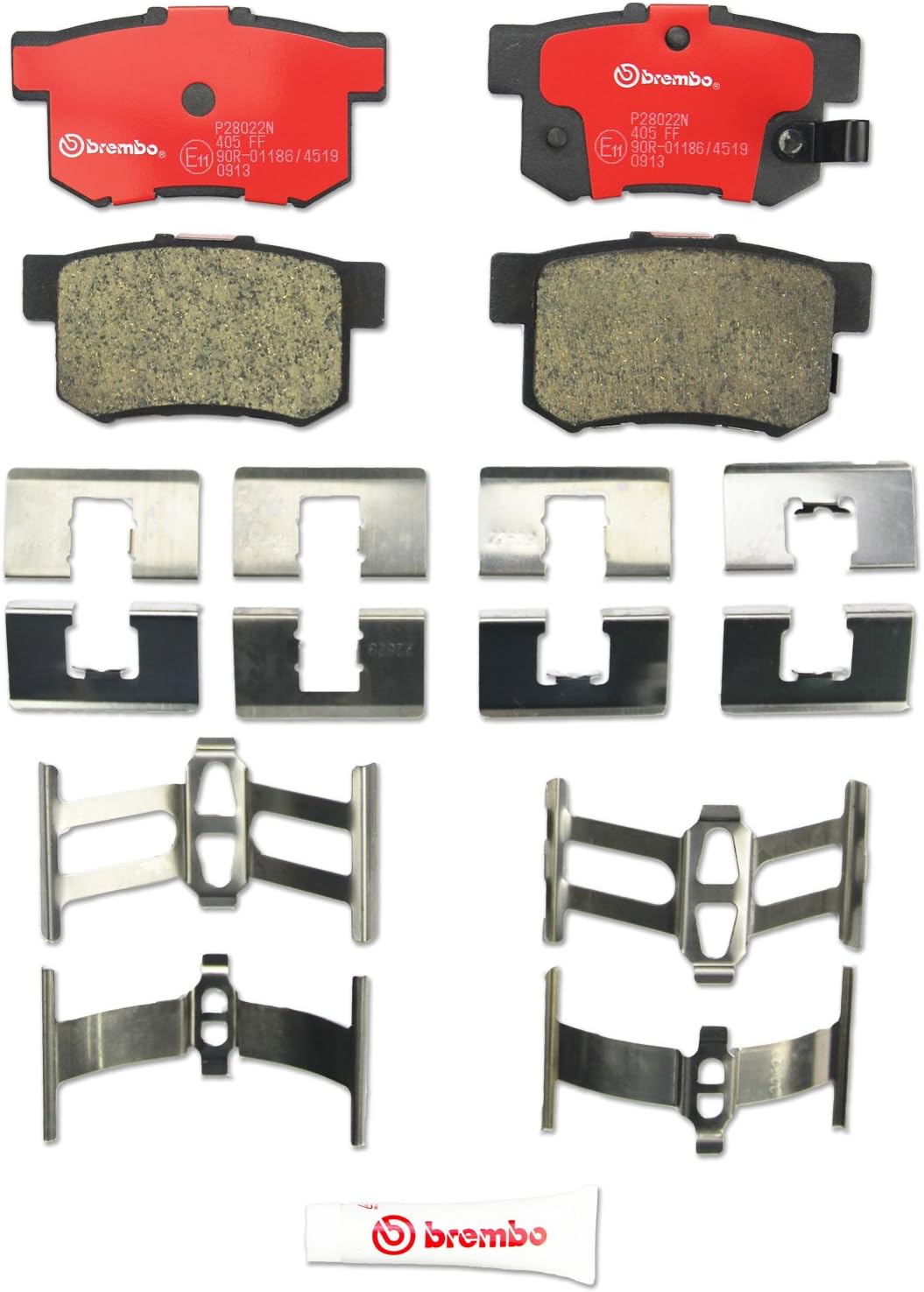 P28022N Premium Ceramic Rear Disc Brake Pad Set ACURA/CIIMO/GREAT WALL/HONDA/HONDA (DONGFENG)/HONDA (GAC)/MG/ROVER/SUZUKI/SUZUKI (CHANGAN) OE# 43022S6DE50