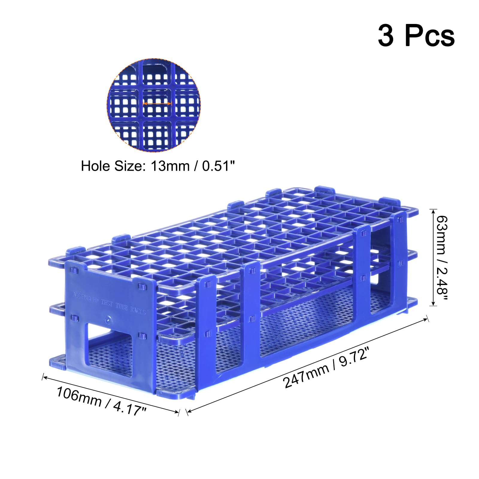 Set Tubi Di Prova In Plastica + Supporto Porta Tubi Centrifugo Staccabile – 13/16/18mm