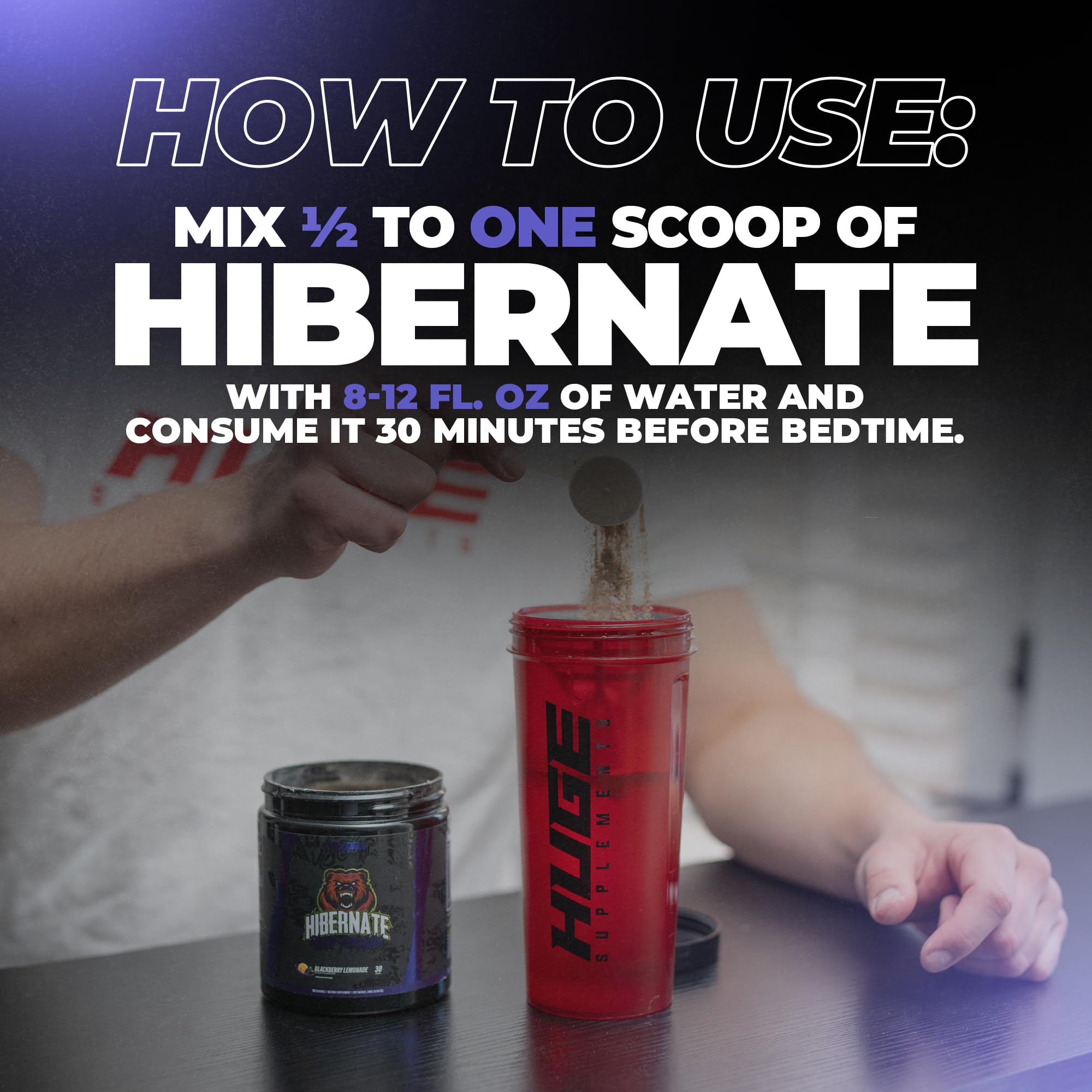Hibernate Sleep Supplement, Complete & Optimally Dosed Sleep Recovery Formula, Relax & Unwind, Includes GABA, Valerian Root, Melatonin, 5-HTP & More (30 Servings) (BlackBerry Lemonade) — Amazon image 6