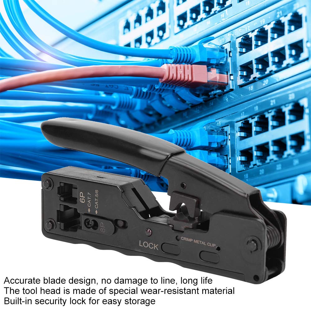 Wielofunkcyjna, samonastawna zaciskarka Ethernet, szczypce do zaciskania 8P 6P RJ45 RJ12/11