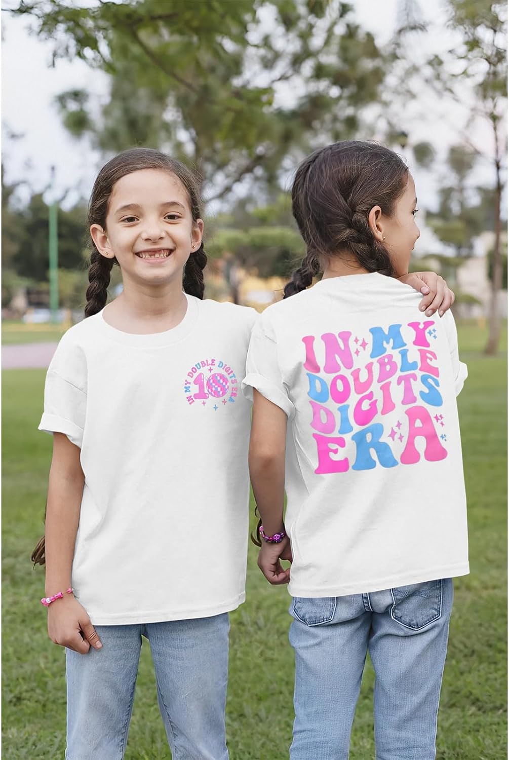 IZYJOY in My Double Digits Era Shirts Girls 10th Birthday T-Shirts 10 Years Old Birthday Party Short Sleeve Summer Tee Tops - Image 3