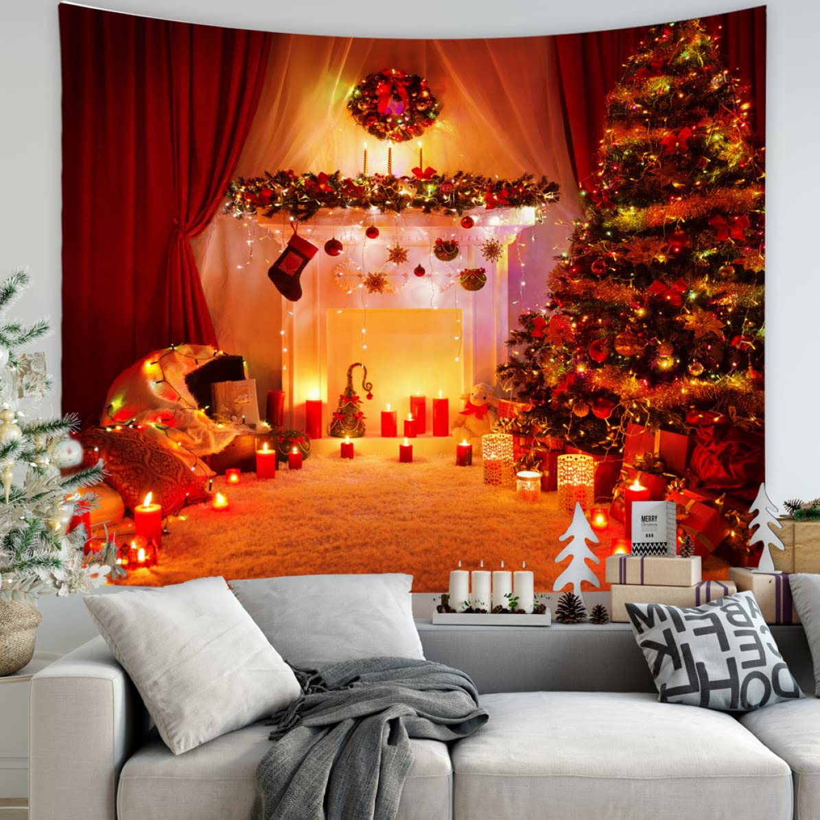 Amazon.co.jp: [dhiuebc] クリスマス タペストリー 飾り クリスマス
