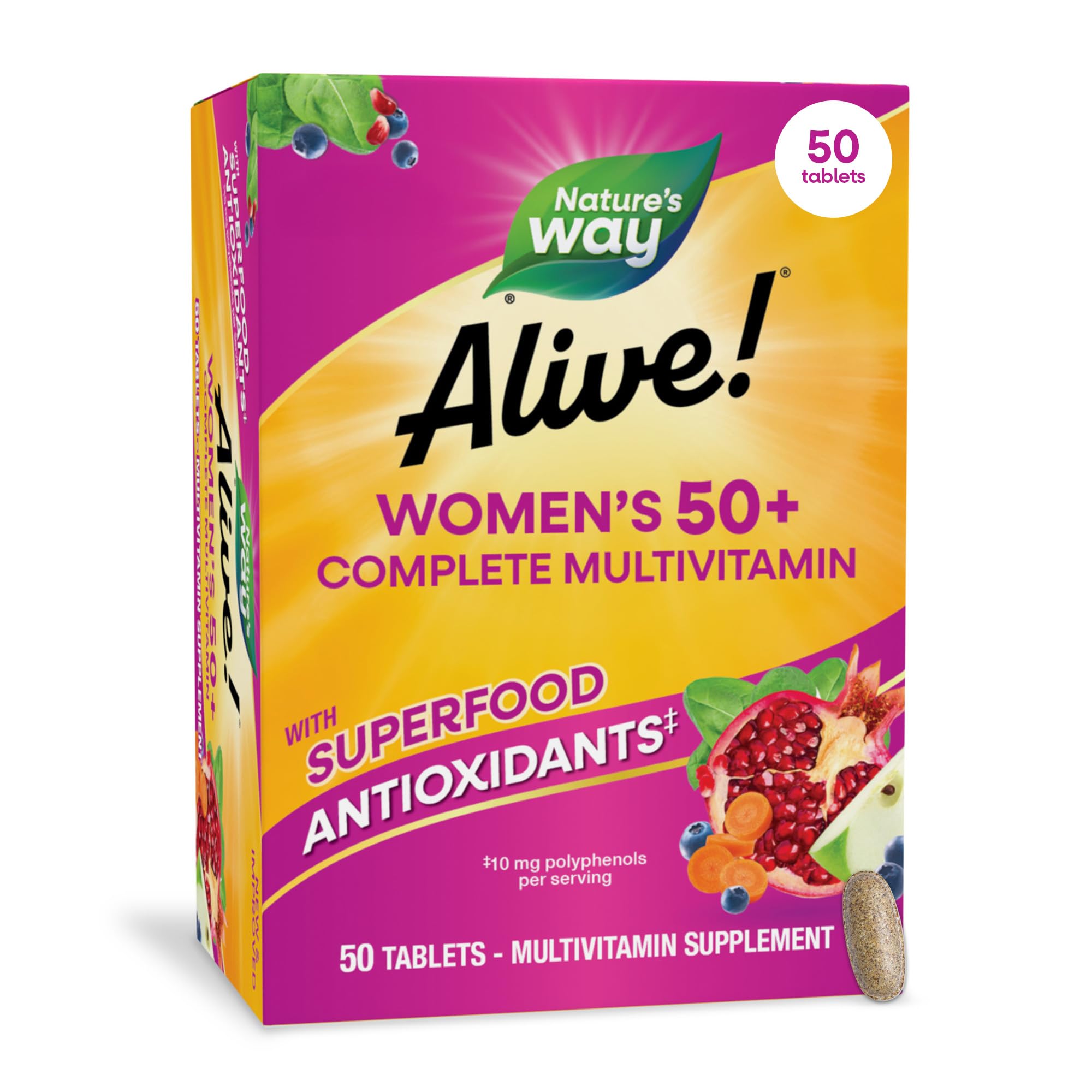 Nature's Way Alive! Women’s 50 Plus Complete Multivitamin Tablets, 50 ct 50 Count (Pack of 1)