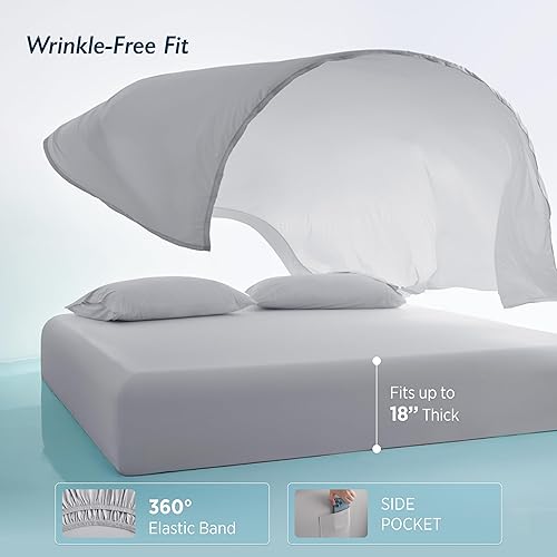 Miniatura 6 de Breescape Juego de sábanas refrescantes tamaño King - BlendTek Tecnología Dry & Cool para personas que duermen con calor y sudores nocturnos,