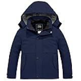 ZSHOW Boys' Waterproof Ski Jacket Hooded Fleece Lined Raincoat Warm Winter Coat