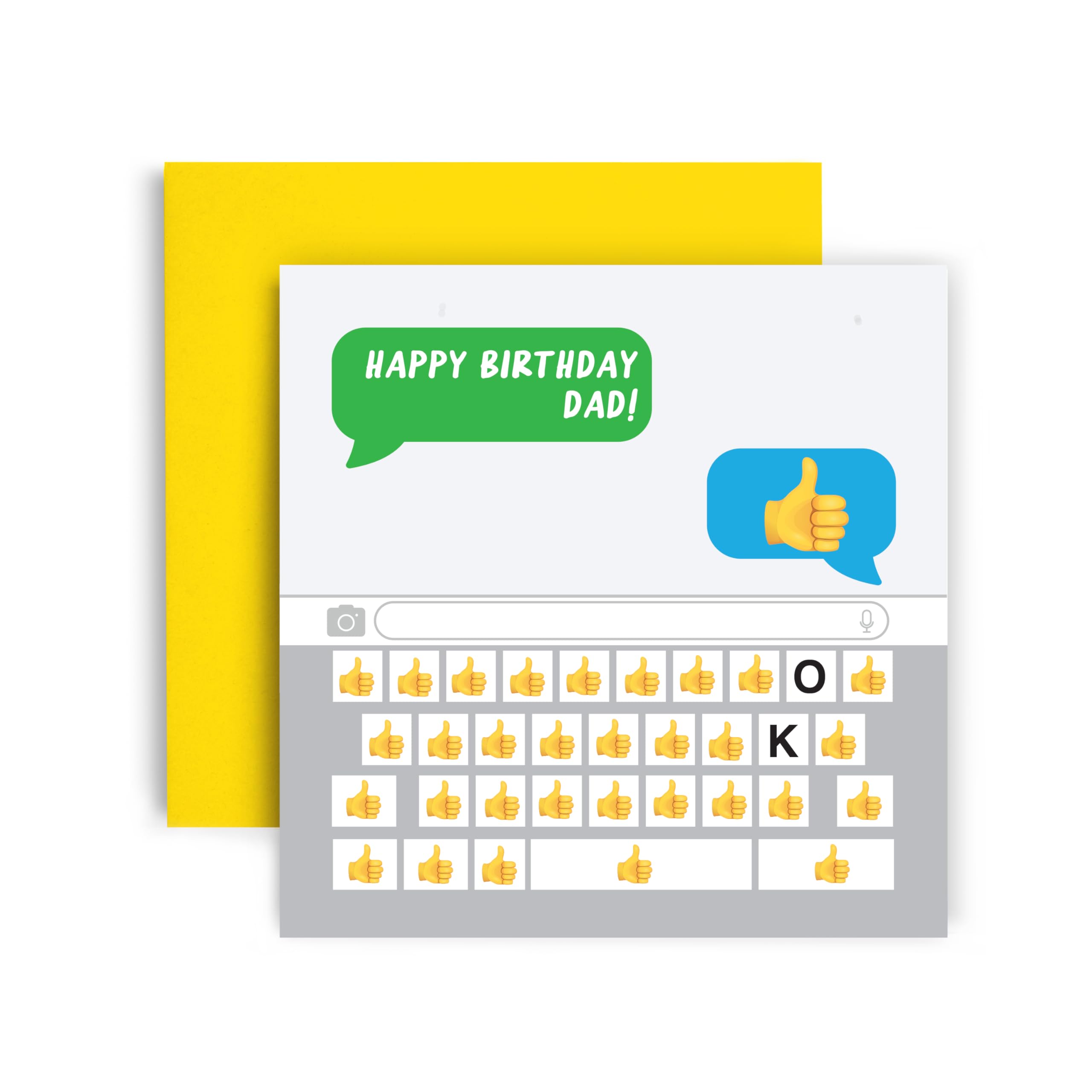 Huxters Birthday Card for Dad and Him – Funny Dad Emoji Keyboard - Funny Card for Dad Texting - 14.8cm (Dad Birthday)