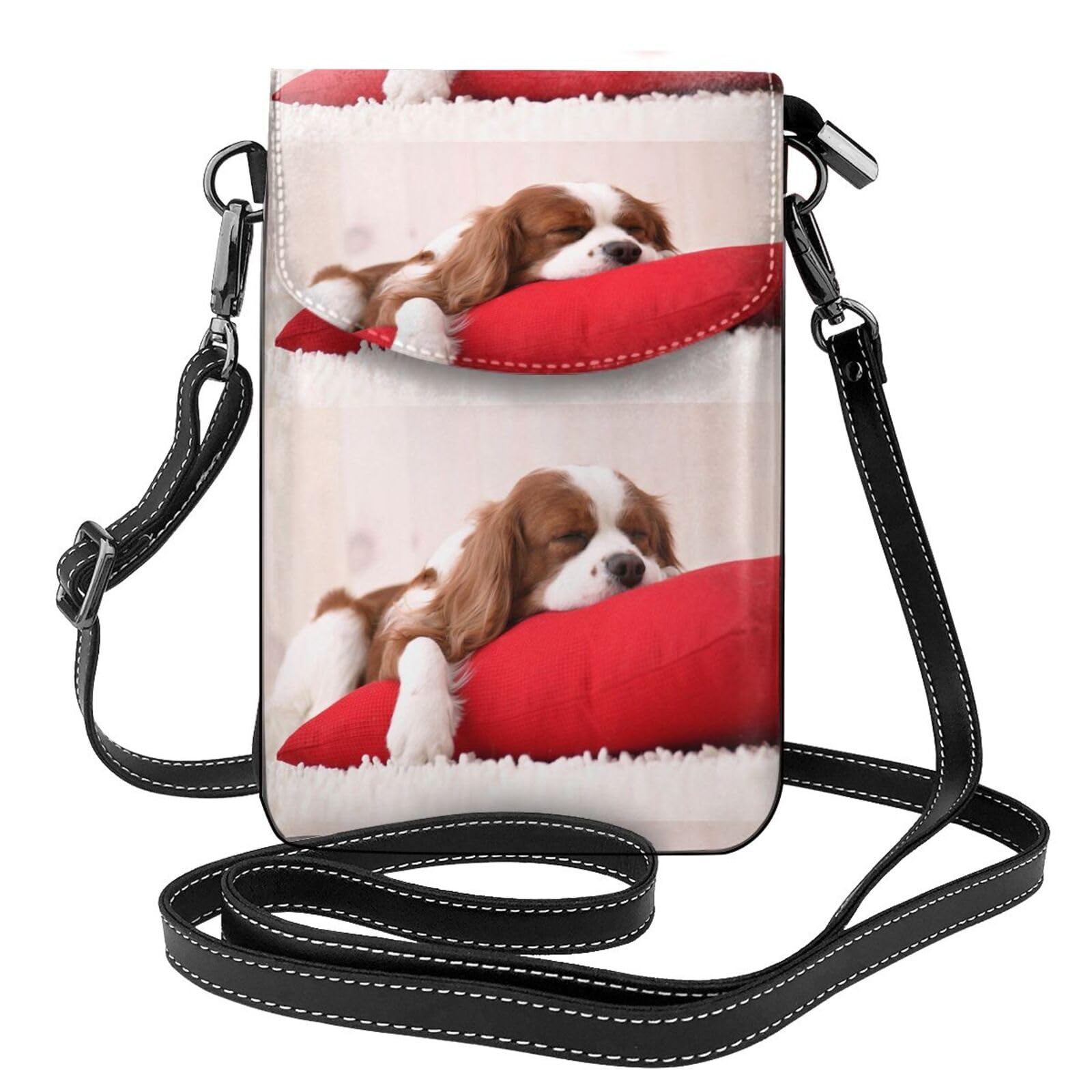 Sac Cavalier King Charles pour téléphone et cartes en cuir PU