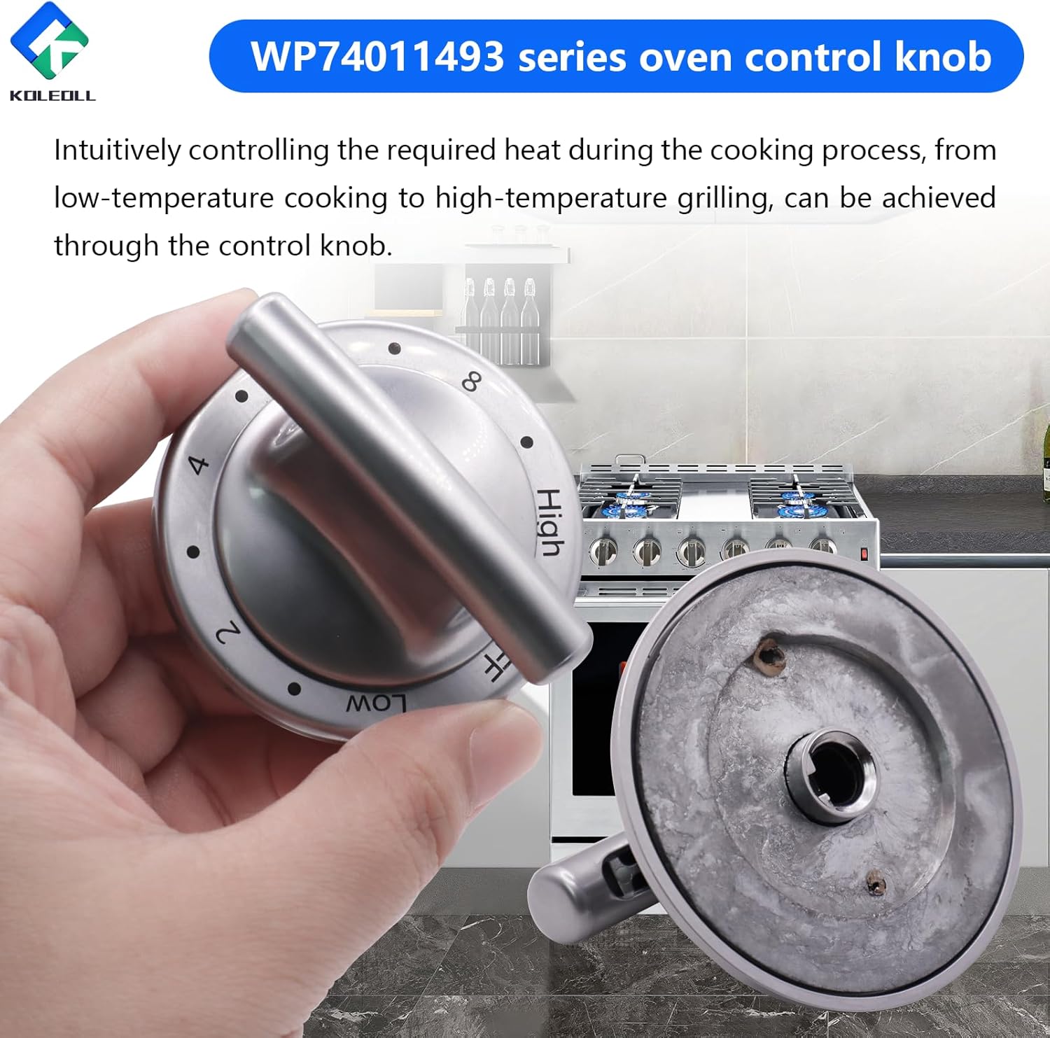 2pc WP74011493 Range Surface Burner Control Knob Fits for Jenn Air Replaces 1189038 AP6011254 PS11744450 EAP11744450