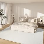 5x7 Area Rugs for Living Room Boho Soft Fluffy Rugs for Bedroom Non Slip Textured Jacquard Rug Geometric Carpet for Bedroom Dining Room Nursery Office,Cream