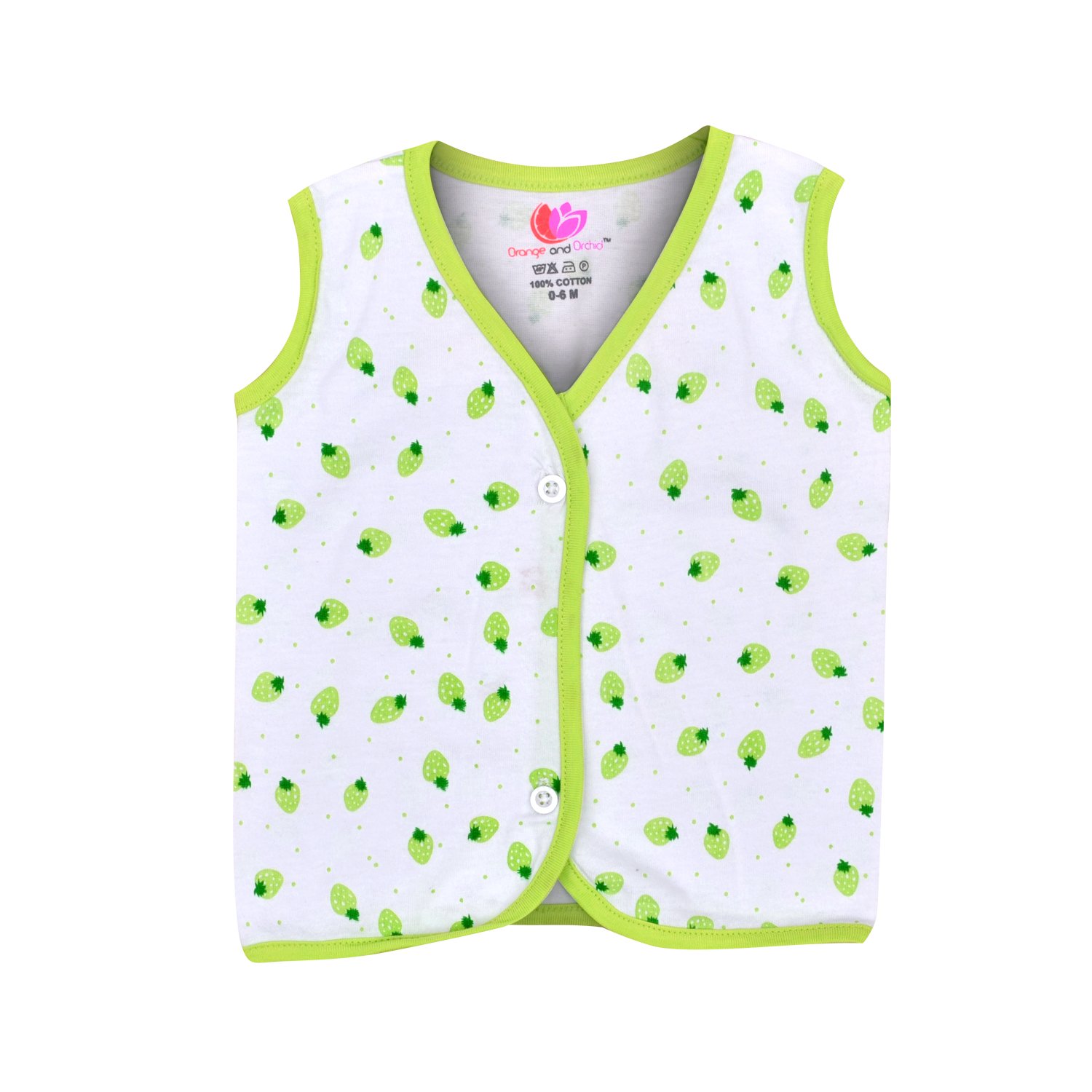 Orange and Orchid Unisex Polka Dot Regular Fit Tank Top (Pack of 4) (ONOCMB017_3-6_Multicoloured) 2