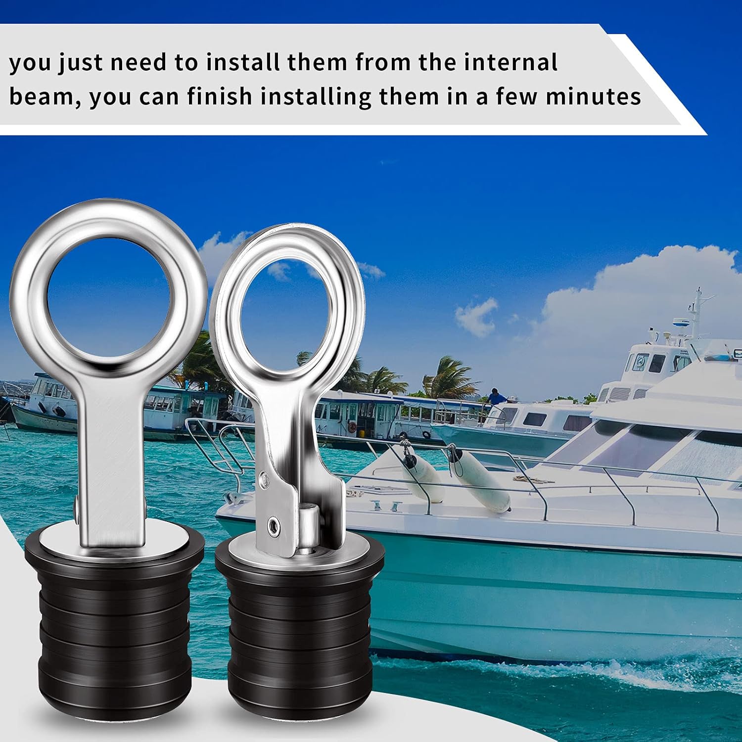 Honoson 2 Pieces Stainless Steel Drain Snap Plug Boat Drain Plug for Drains : Sports & Outdoors