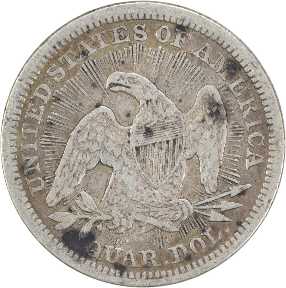 1853 P Liberty Seated Silver Quarter Arrows and Rays Quarter Uncertified VF