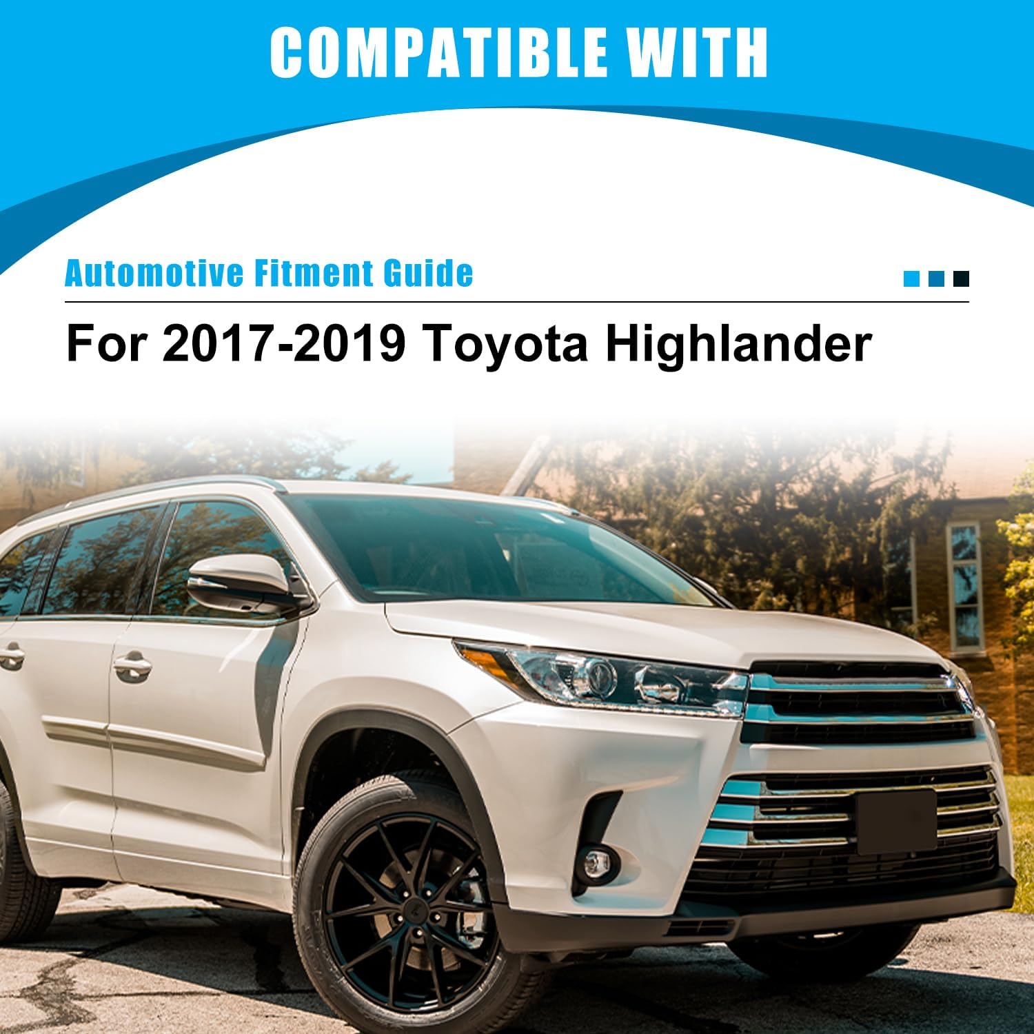 CPW OEM Fog Lights Assembly Fit For 2017 2018 2019 Toyota Highlander, Driver & Passenger Driving Fog Lamps w/ H11 12V55W Halogen Bulbs + Wiring + Switch (Black Housing Clear Lens)