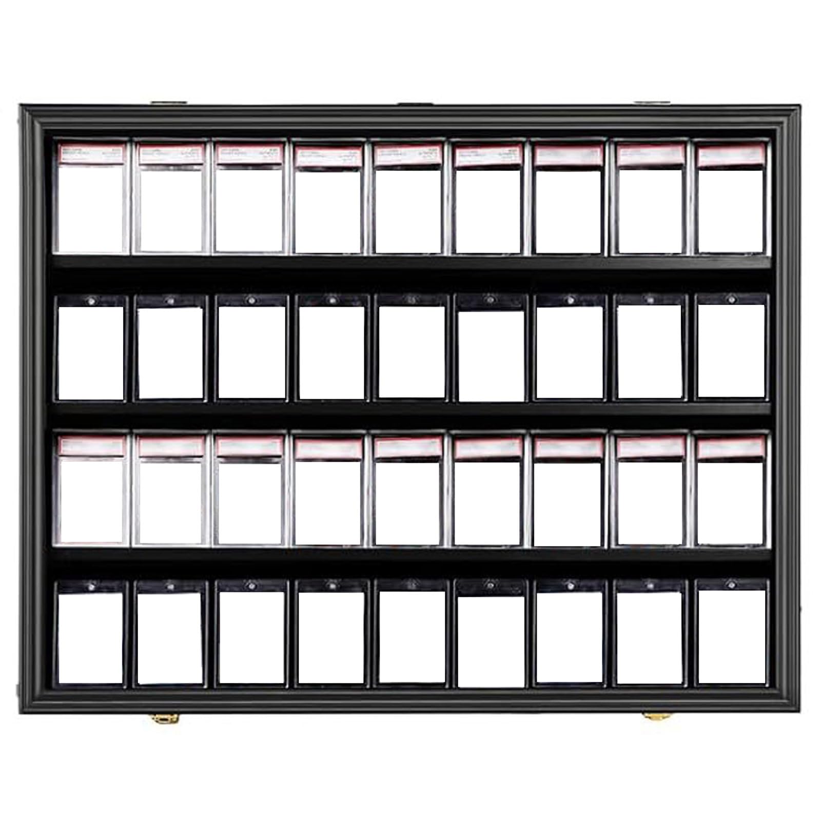 Vitrine murale pour cartes de sport 36 emplacements gradués en acrylique verrouillable avec cadre de fermeture pour cartes de sport
