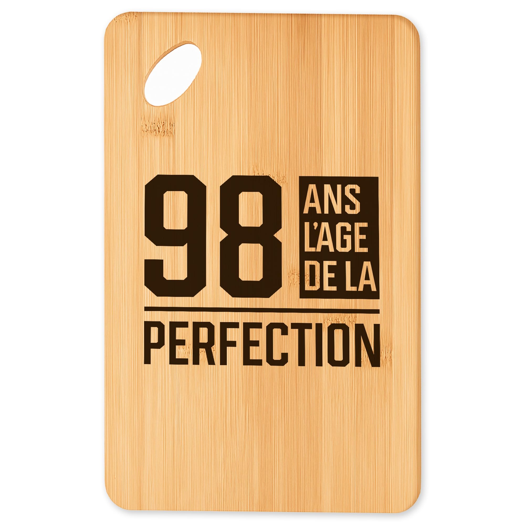 Planche à découper 98 ans plateau apéro bambou cadeau cuisine barbecue