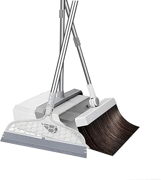 JOYBOS Broom and Dustpan with Adjustable Handle
