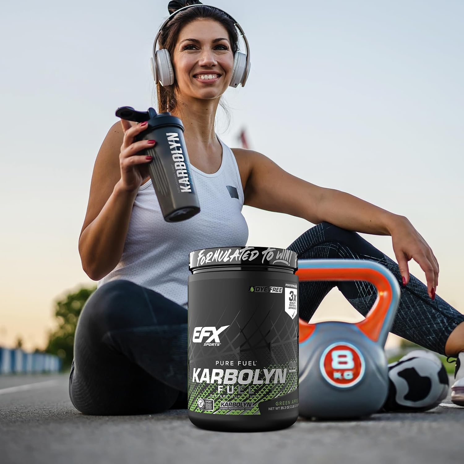 EFX Sports Karbolyn Fuel | Fast-Absorbing Carbohydrate Powder | Carb Load, Sustained Energy, Quick Recovery | Stimulant Free | 18 Servings (Green Apple)
