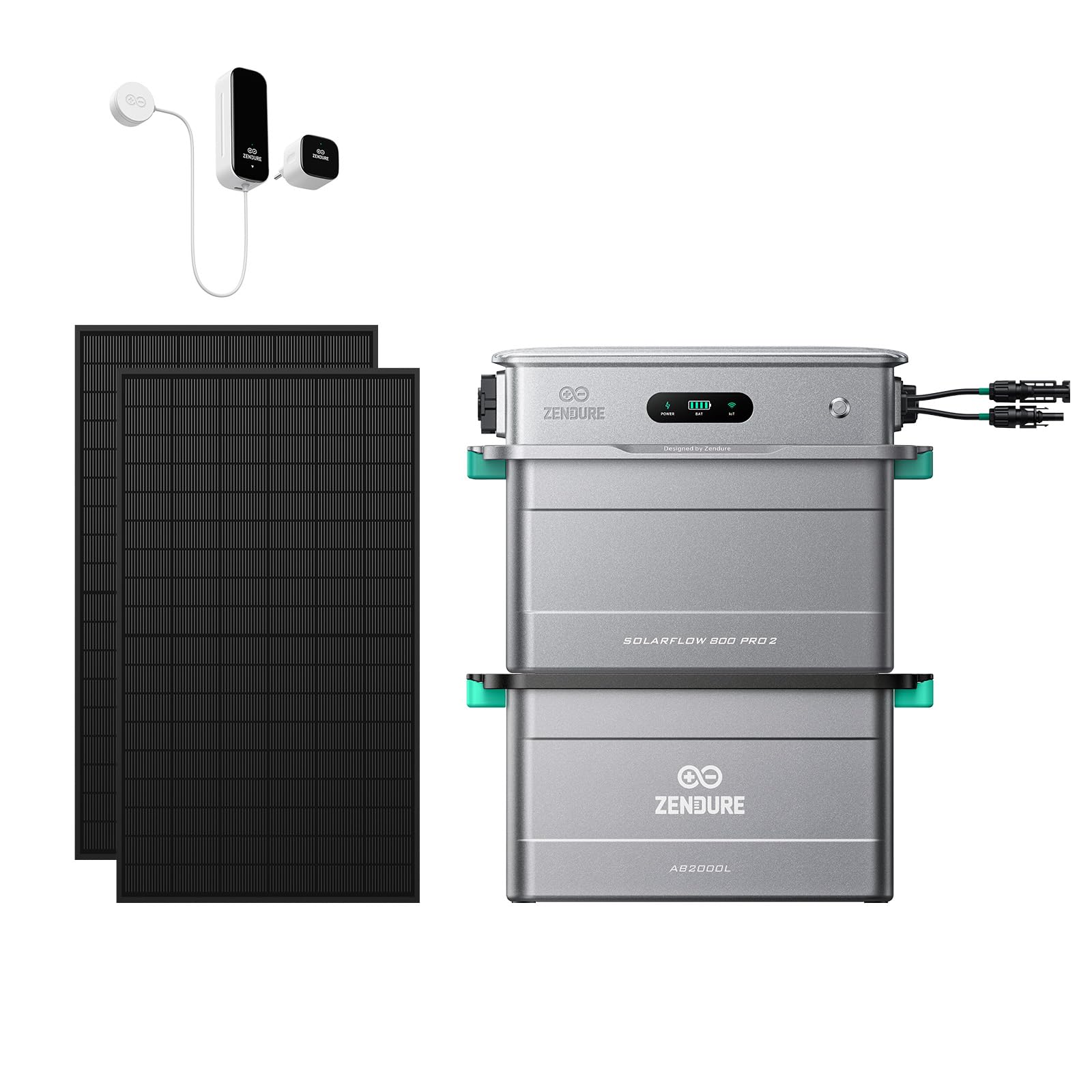 Zendure SolarFlow 800 Pro 2+1 D0-Zähler+1 AB2000L Akku+2 450W Solarpanels