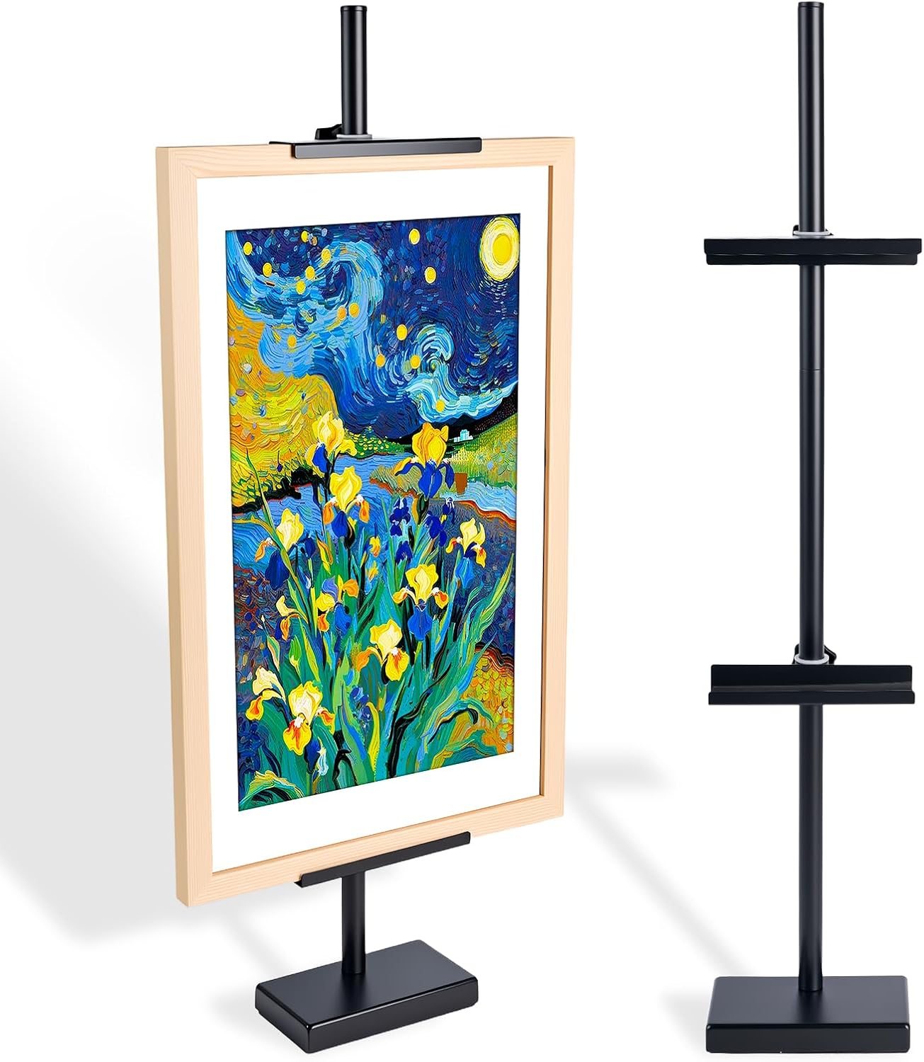 Adjustable Tabletop Easel Stand for Picture Frames up to 29" H - Metal Frame Holder Stand for Sign, Artwork, Canvas Display - Compact Black Small Easel Stands for Home Office Galleries (Black)