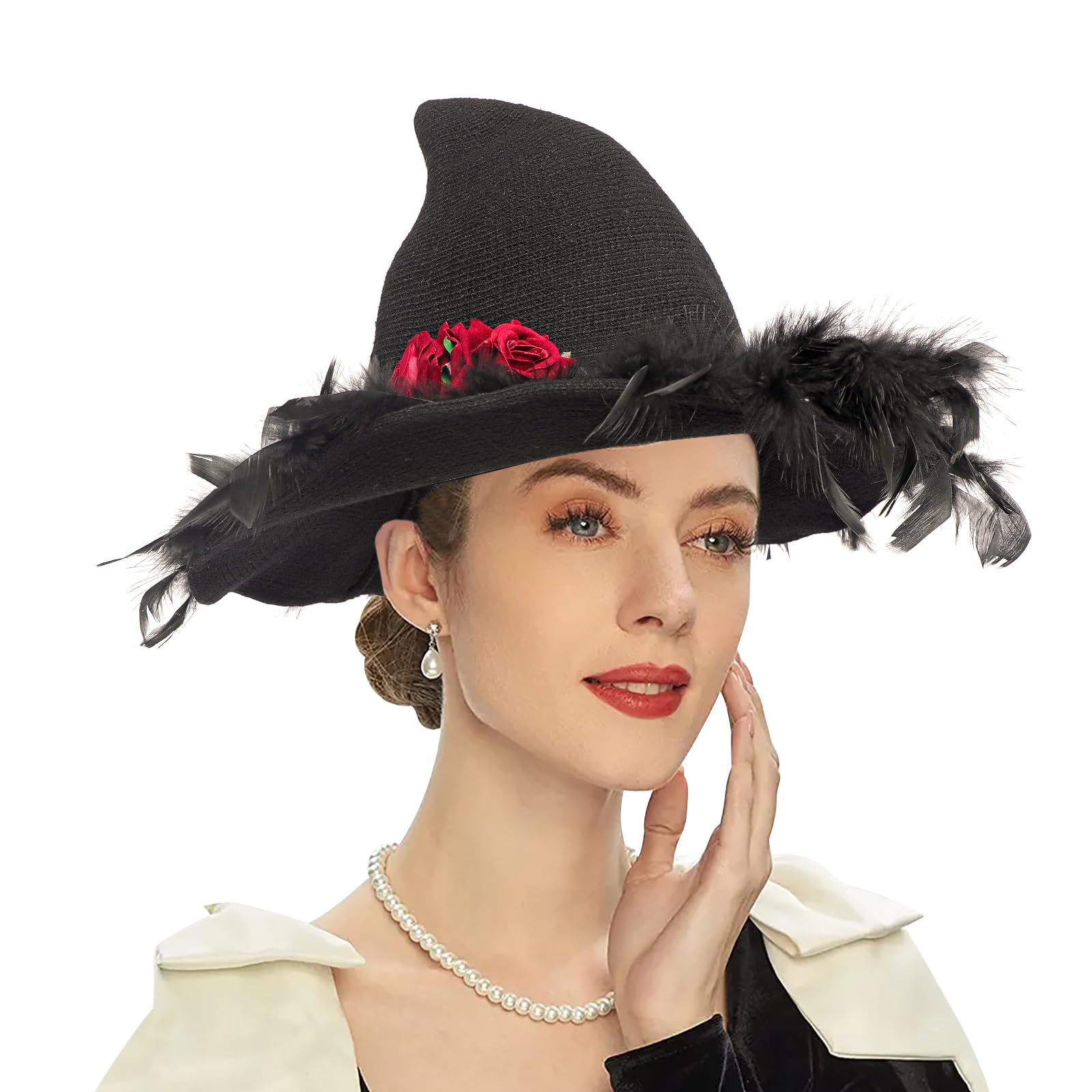 Amazon.co.jp: 魔女帽子 とんがり帽子 ウィッチハット レディース