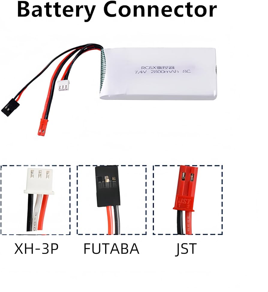 Amazon.com: Cecicebb 7.4V 2800mAh 8C Lipo Battery Rechargeable for