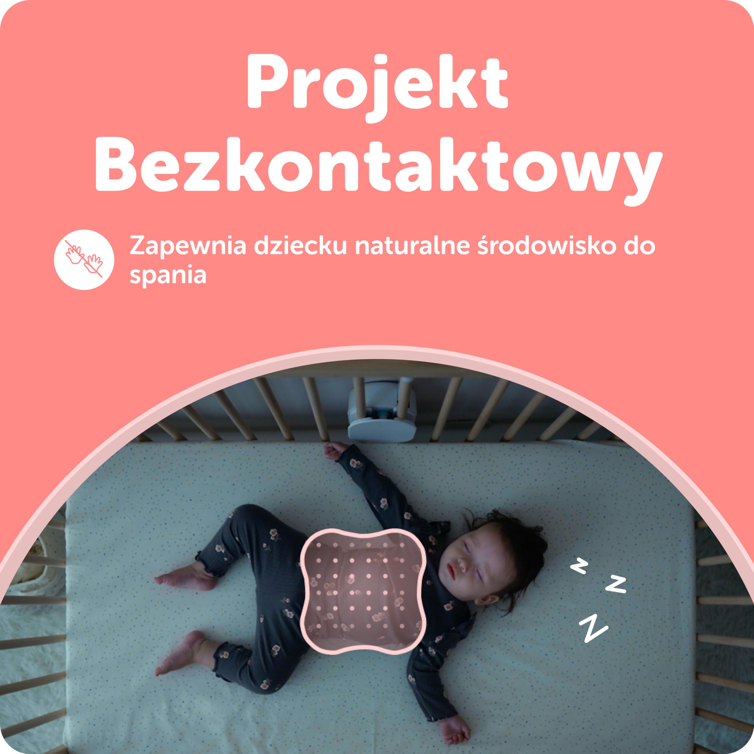 Podkładka czujnika snu CuboAi - śledzenie i wykrywanie ruchu dziecka w czasie rzeczywistym z aktywnymi alertami bezpieczeństwa dziecka AI, bez kontaktu | Musi być sparowana z monitorem dziecka CuboAi