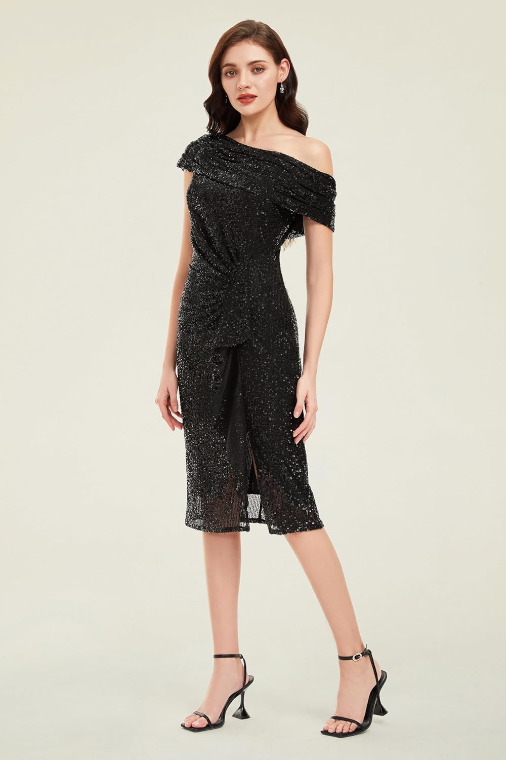 BABEYOND 1920s Dresses for Women - Flapper Dresses 1920s Gatsby with One-Shoulder Design Evening Party Dress - Image 3
