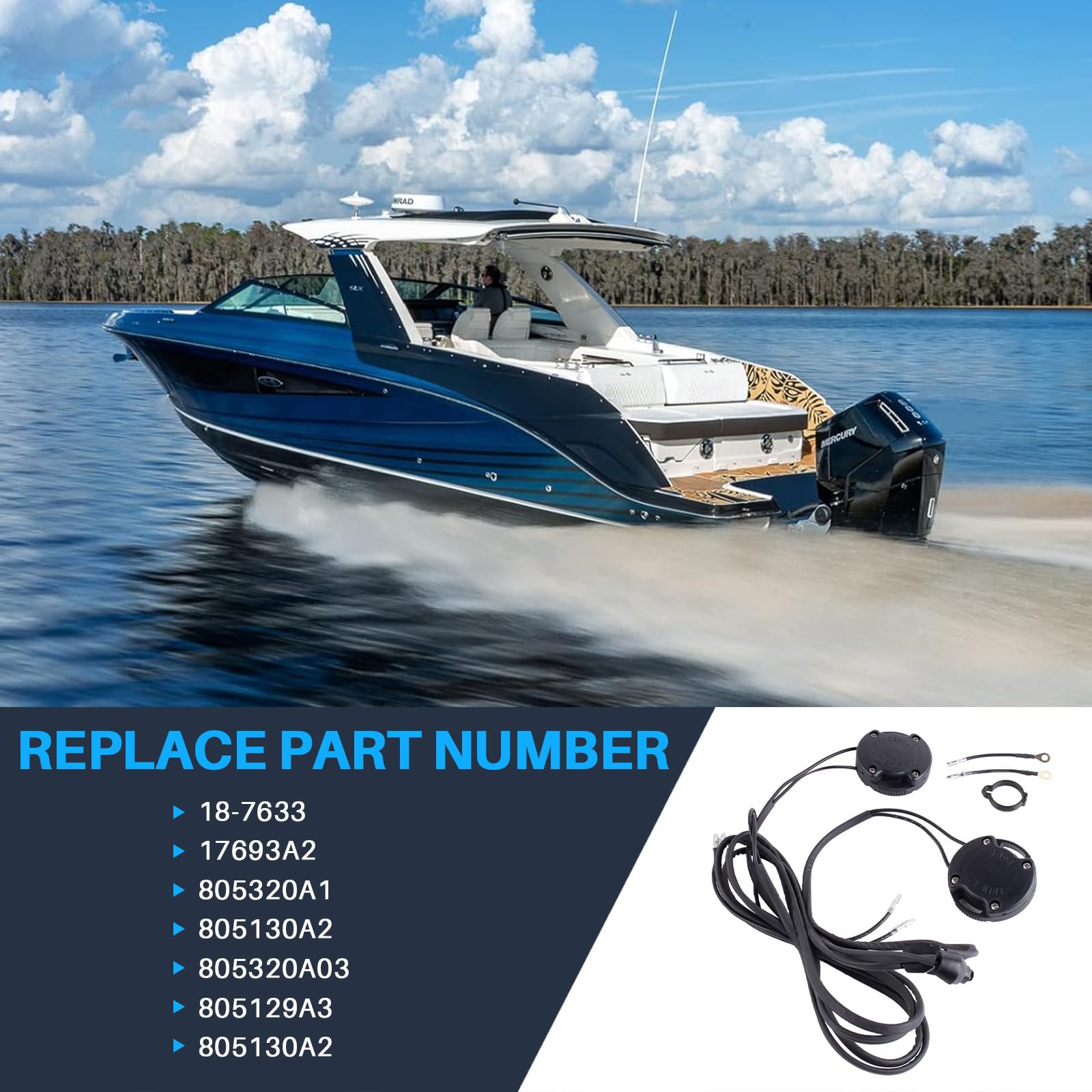 18-7633 - Kit de recorte para Mercruiser Alpha Bravo (repuesto para 805320A03 805129A3 805130A2)