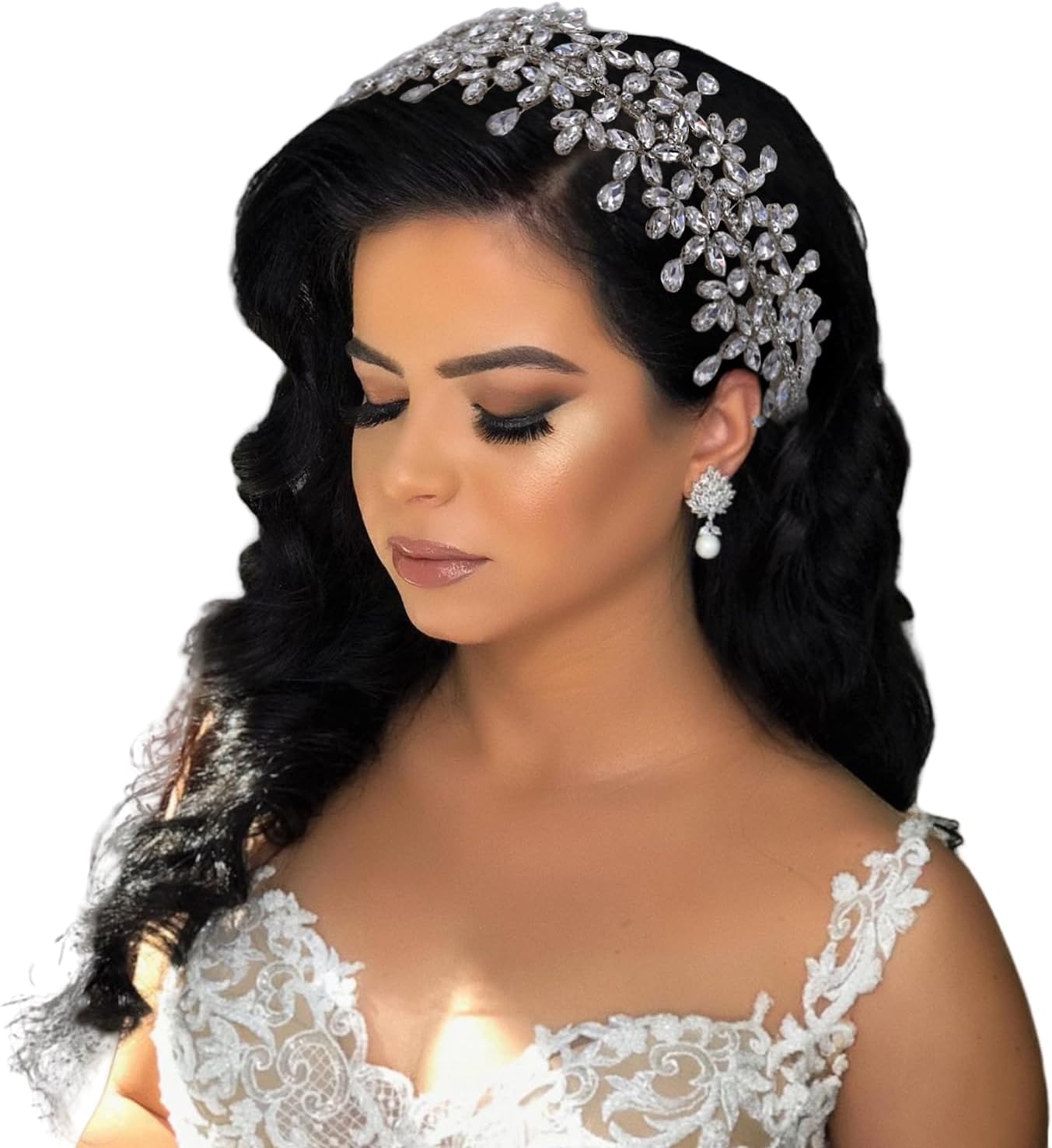 Rhinestone Wedding Headband,Bridal Headpiece for Wedding,Bridal Tiaras Pageant Hair Jewelry Party Headpieces for Women Girls