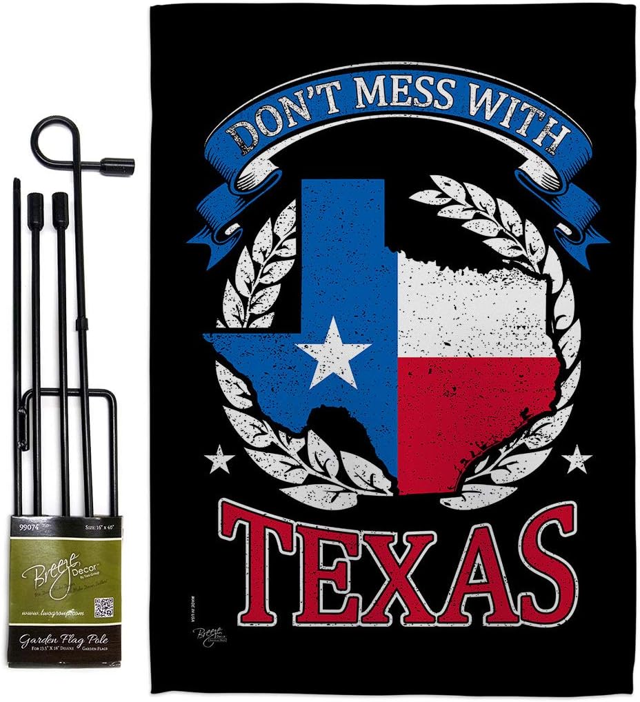 Dont mess Texas Burlap Burlap Garden Flag Americana States USA American Territories Republic Country Particular Area Small Decorative Gift Yard House Banner Double-Sided Made In 13 X 18.5