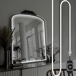 Hollywood Style Vanity Make Up Light, 10ft Ultra Bright White LED neon Light, Dimmable Touch Control Lights Strip, for Makeup Vanity Table & Bathroom Mirror, Mirror Not Included…