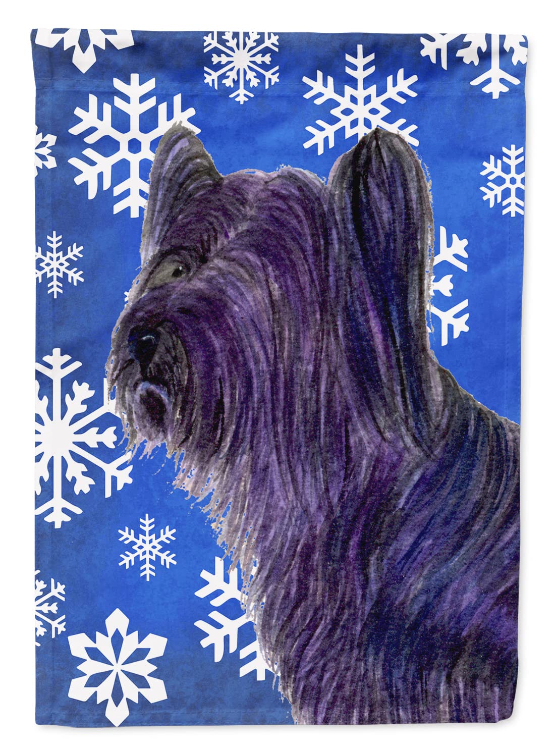 Drapeau Skye Terrier Winter Snowflakes Caroline's Treasures pavillon de jardin extérieur