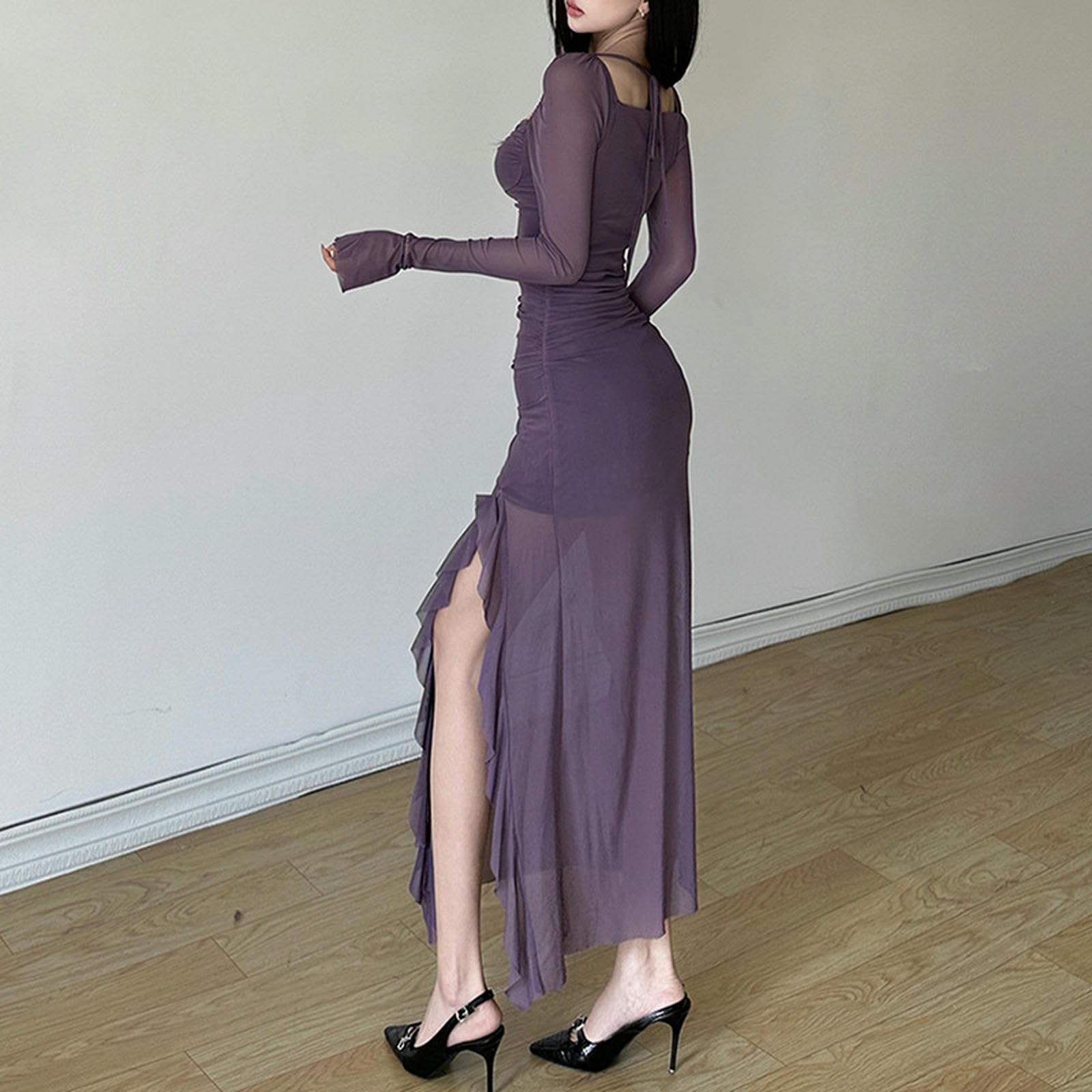 Seksowna damska sukienka bodycon z odkrytymi plecami sukienka koktajlowa maxi