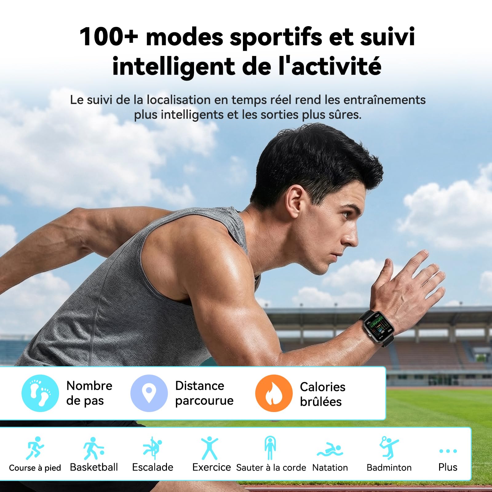 Montre Connectée Homme Femme avec Traduction IA Instantanée, Smartwatch 1.95" Appel Bluetooth 6.0, Assistant Vocal, IP68 Étanche, 100+ Modes Sportifs, Cardiofréquencemètre, Sommeil, pour iOS Android