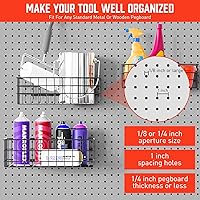 Vista 3 de HORUSDY Peg Board Bins and Baskets 4 Pack Square Style 4 Size Pegboard Baskets and Pegboard Bins for Organize Workbenches, Accessories