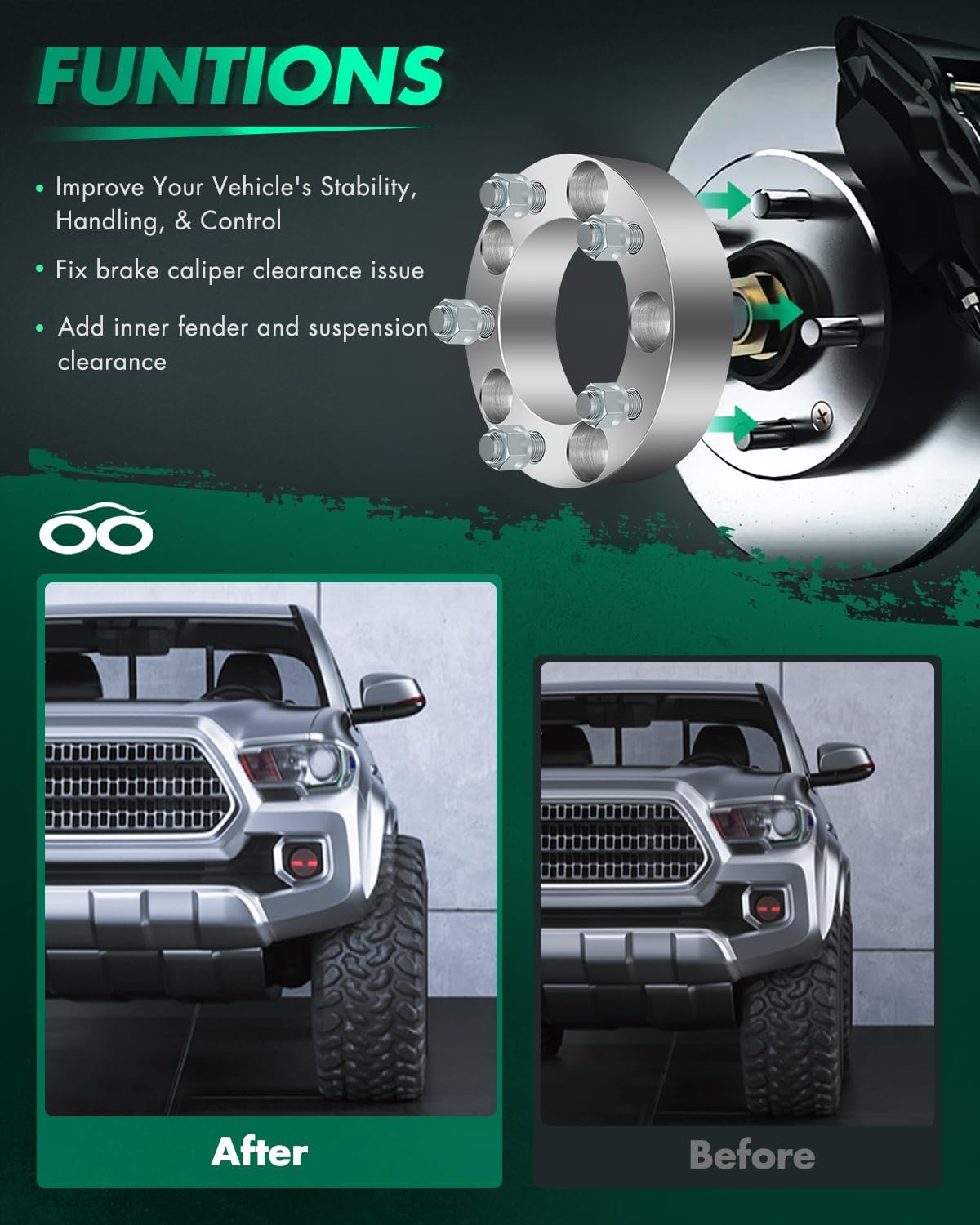 SCITOO 4PCS 1.5" 5x5.5 to 5x5.5 Wheel Spacers 5x139.7 to 5x139.7 with 1/2" Studs 108mm CB Compatible with 1976-1983 for CJ7 CJ5 Willys Wheel Spacers for Ramcharger Wheel Spacers