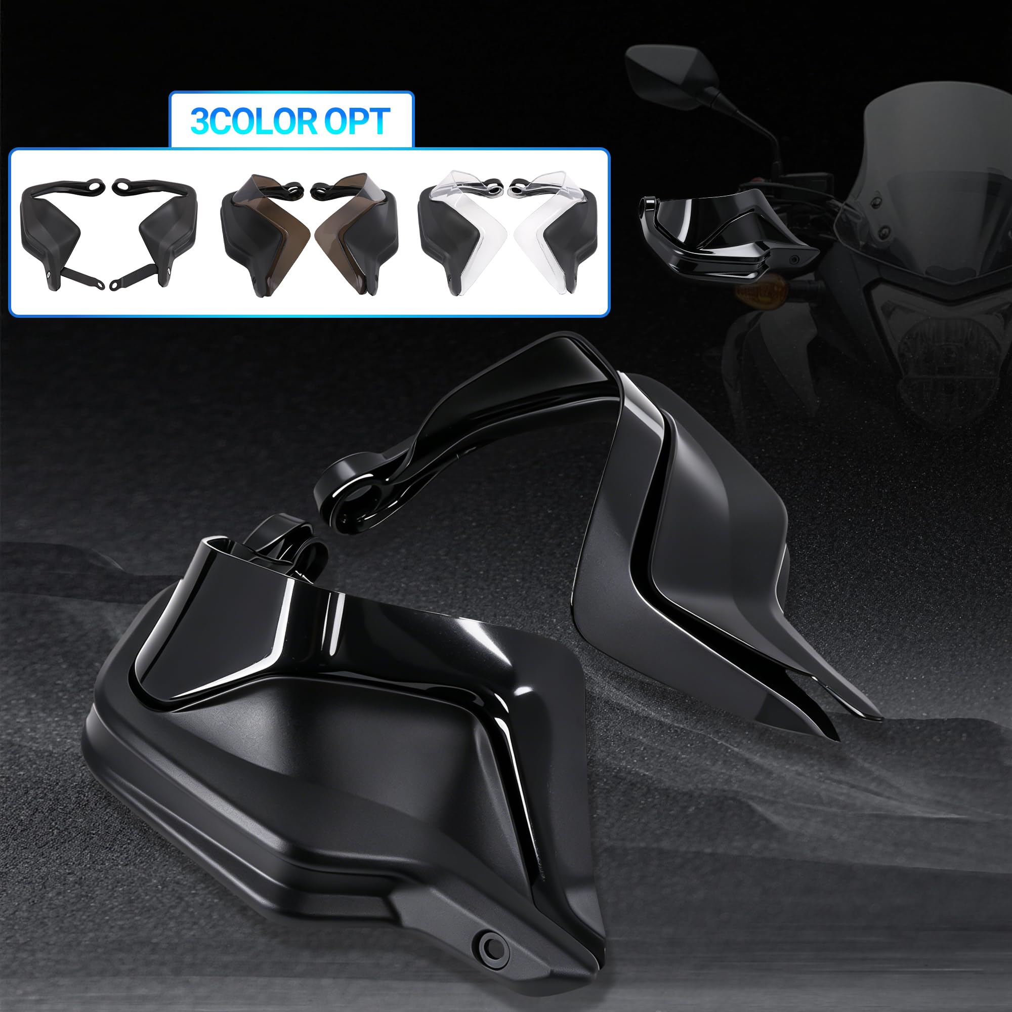 Paramani per moto Deflettori Parabrezza Protezione ABS per NC700X 750X CB650F CTX700 2014-2018 DCT NC750S 2013-2023 (Nero)