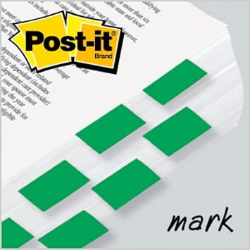 Post-it Flags, 50/Dispenser, 1 Dispenser/Pack,1 in Wide, Green (680-3)
