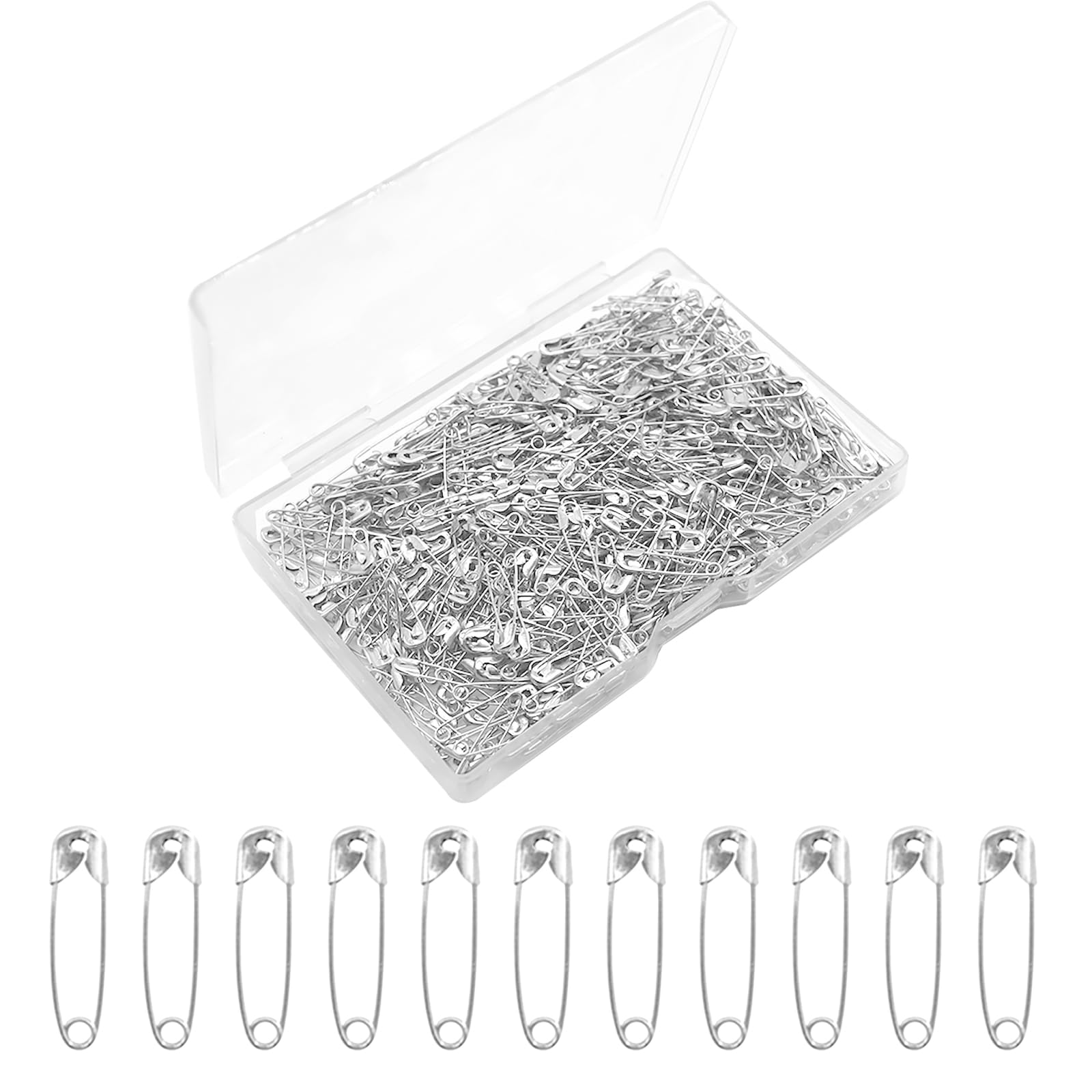 Keepsweat Silvery 500 Pcs Small Safety Pins,0.75Inch/19Mm Rust Resistant Metal Safety Pins For Clothes Tiny Pin Mini Clothes Pin For Art Crafting,Sewing,Jewelry Making